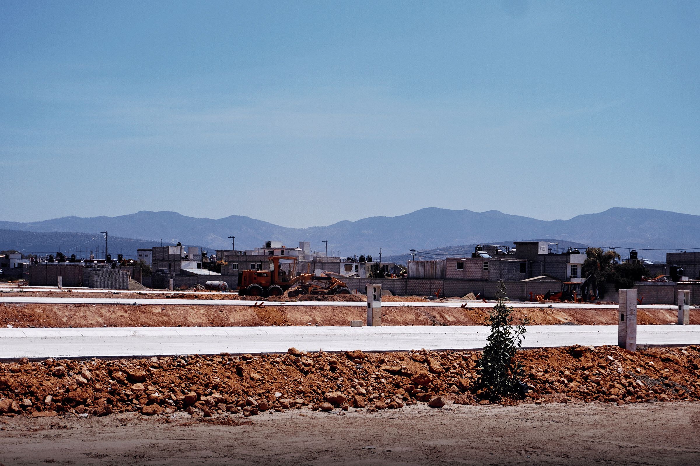 El terreno urbanizado con la sierra de Pachuca al fondo