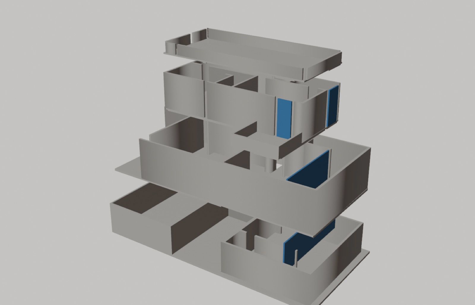 Maqueta de Casa Ceiba 92 separada por niveles